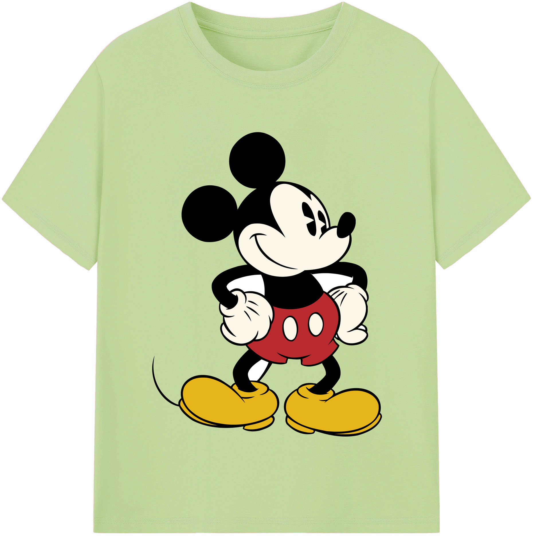 （画像用） ミッキーマウス Mickey Mouse 綿100％半袖Tシャツ（フロントプリント）